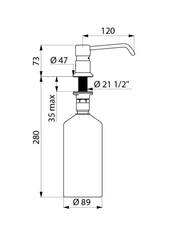 Delabie inbouw zeepdispenser chroom 729012