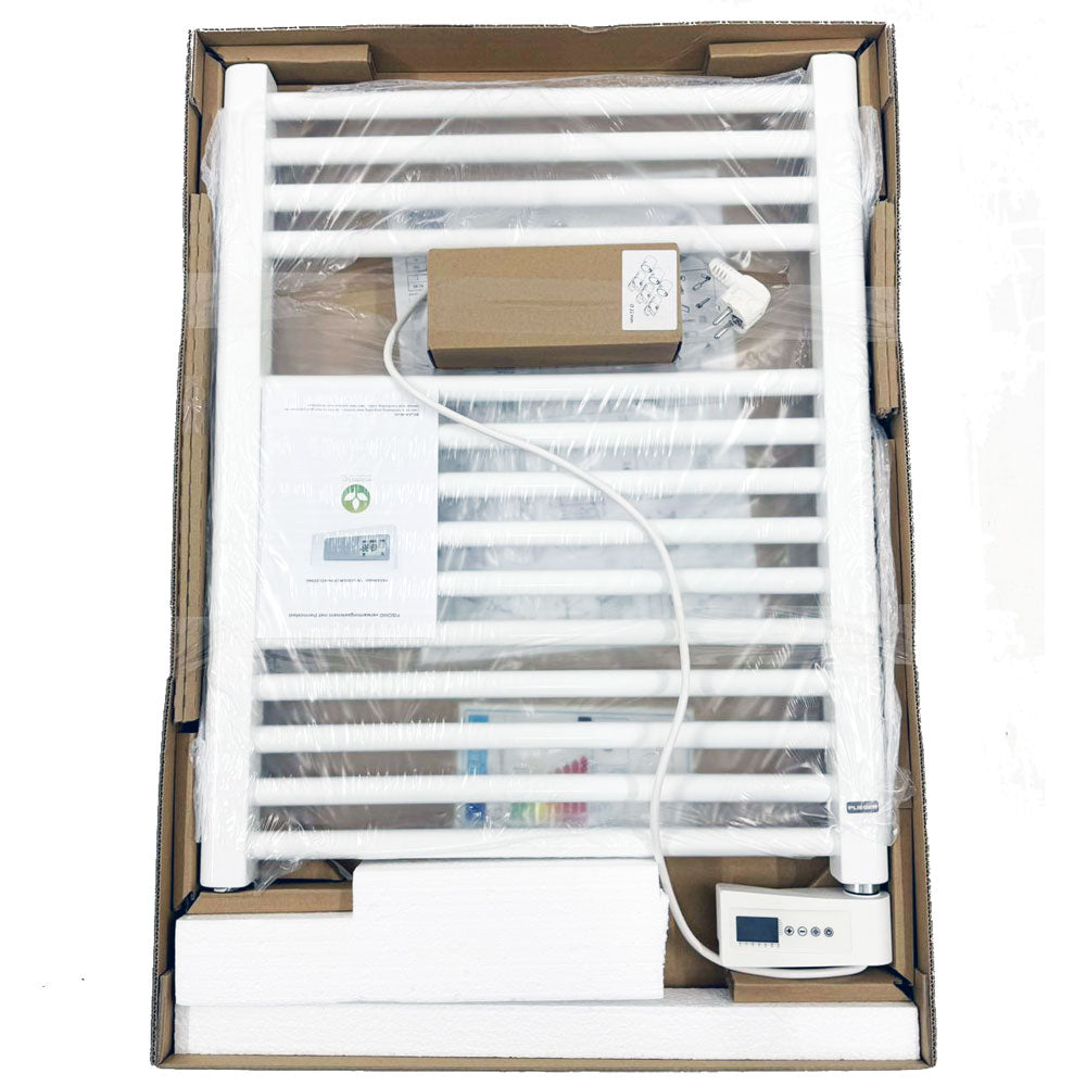 Plieger Palermo-EL elektrische handdoekradiator – designradiator 68,8 × 55 cm, 300 Watt, wit