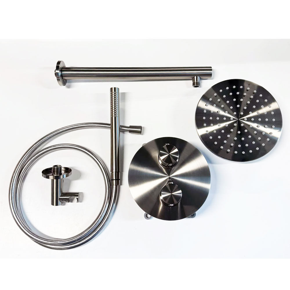 BRAUER Brushed Edition Thermostatische Inbouw Regendouche – Rond, Geborsteld RVS, PVD (showmodel)