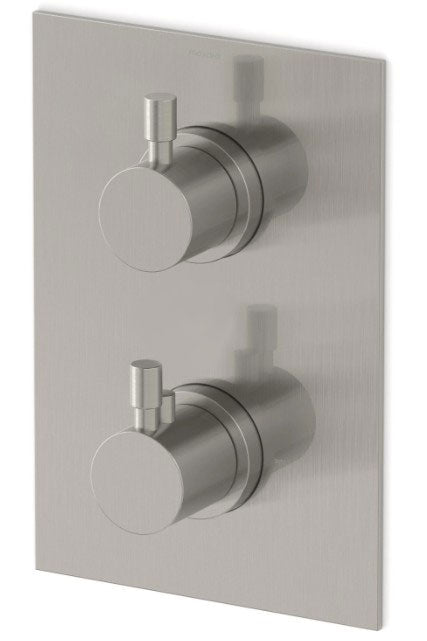 Varano 3-weg inbouw + afbouwdeel douche thermostaatkraan RVS PVD