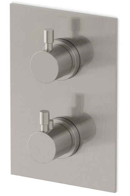 Varano 3-weg inbouw + afbouwdeel douche thermostaatkraan RVS PVD