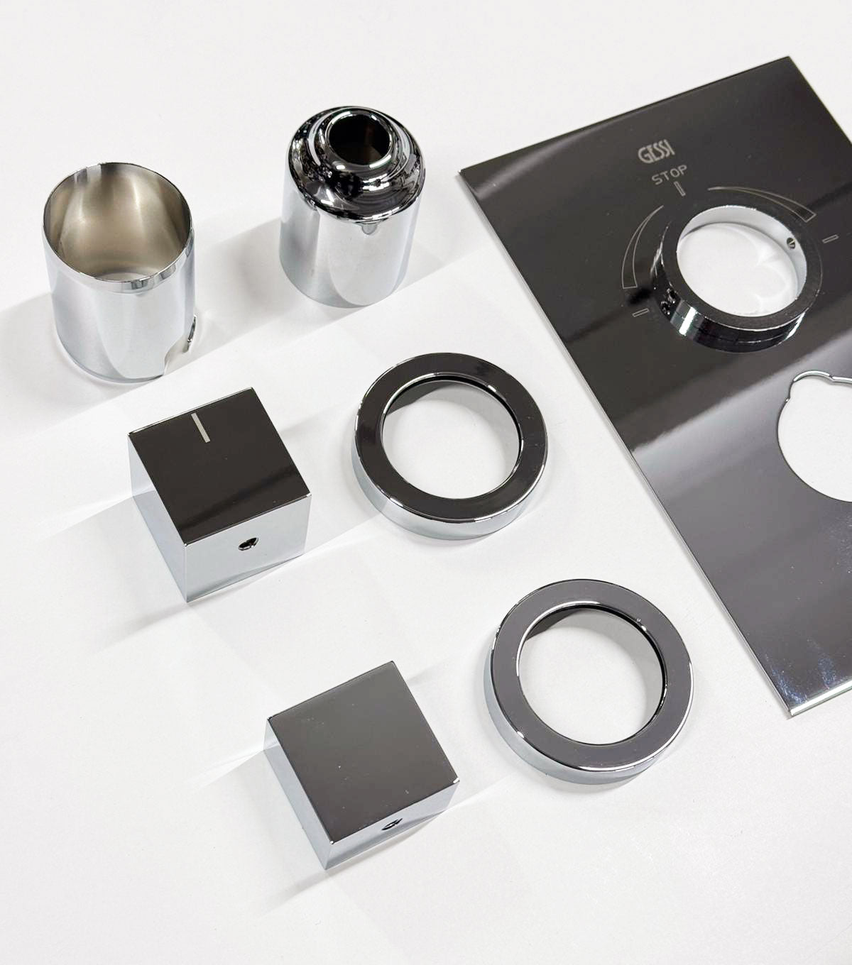 Gessi Rettangolo inbouw douchthermostaat afbouw + inbouwdeel 2-weg, chroom