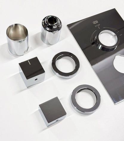 Gessi Rettangolo inbouw douchthermostaat afbouw + inbouwdeel 2-weg, chroom