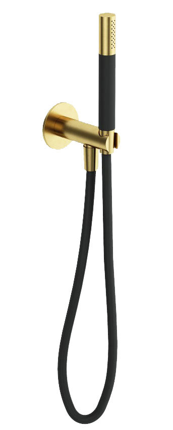 Cobber 70 wanduitlaat 501 met handdouche en doucheslang 1,50 mtr, gepolijst messing PVD