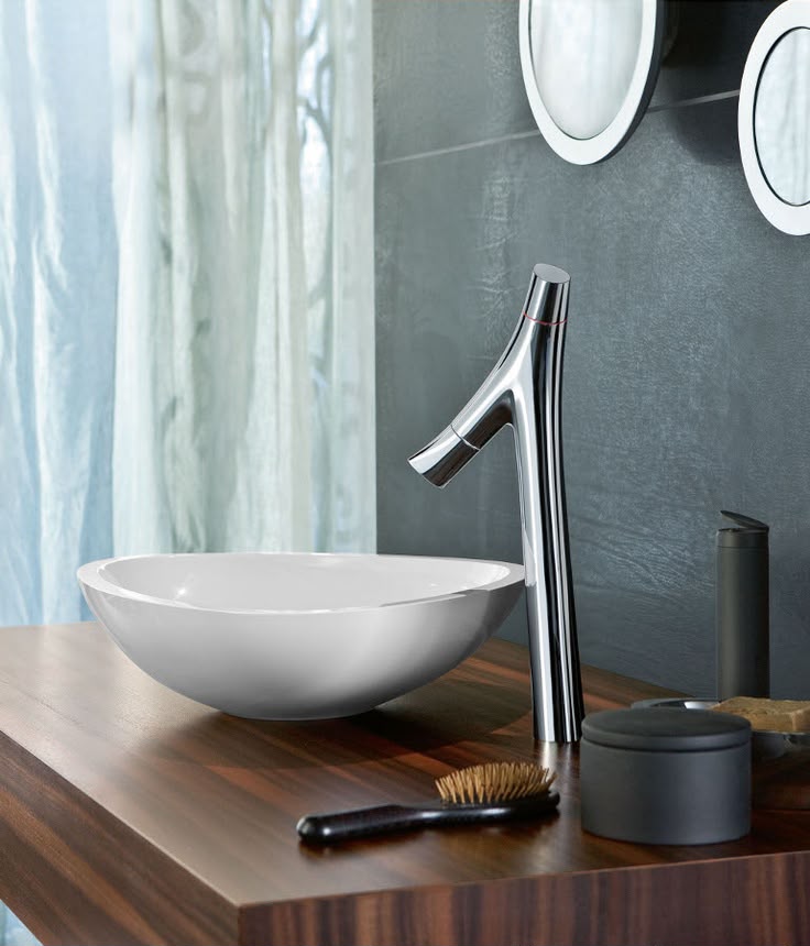 Hansgrohe AXOR Starck Organic 2-greeps-wastafelkraan 240 met verhoogd kraanhuis met EcoSmart, chroom