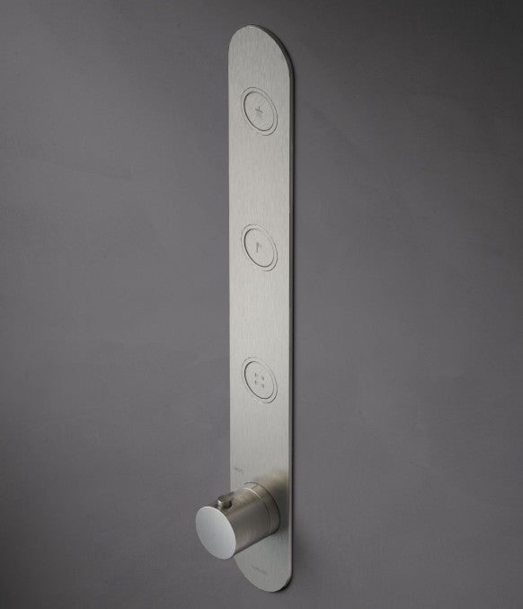 Hotbath Cobber complete inbouw Regendouche set met 3 Pushbuttons, 30 cm hoofddouche met wandbevestiging, Geborsteld nikkel