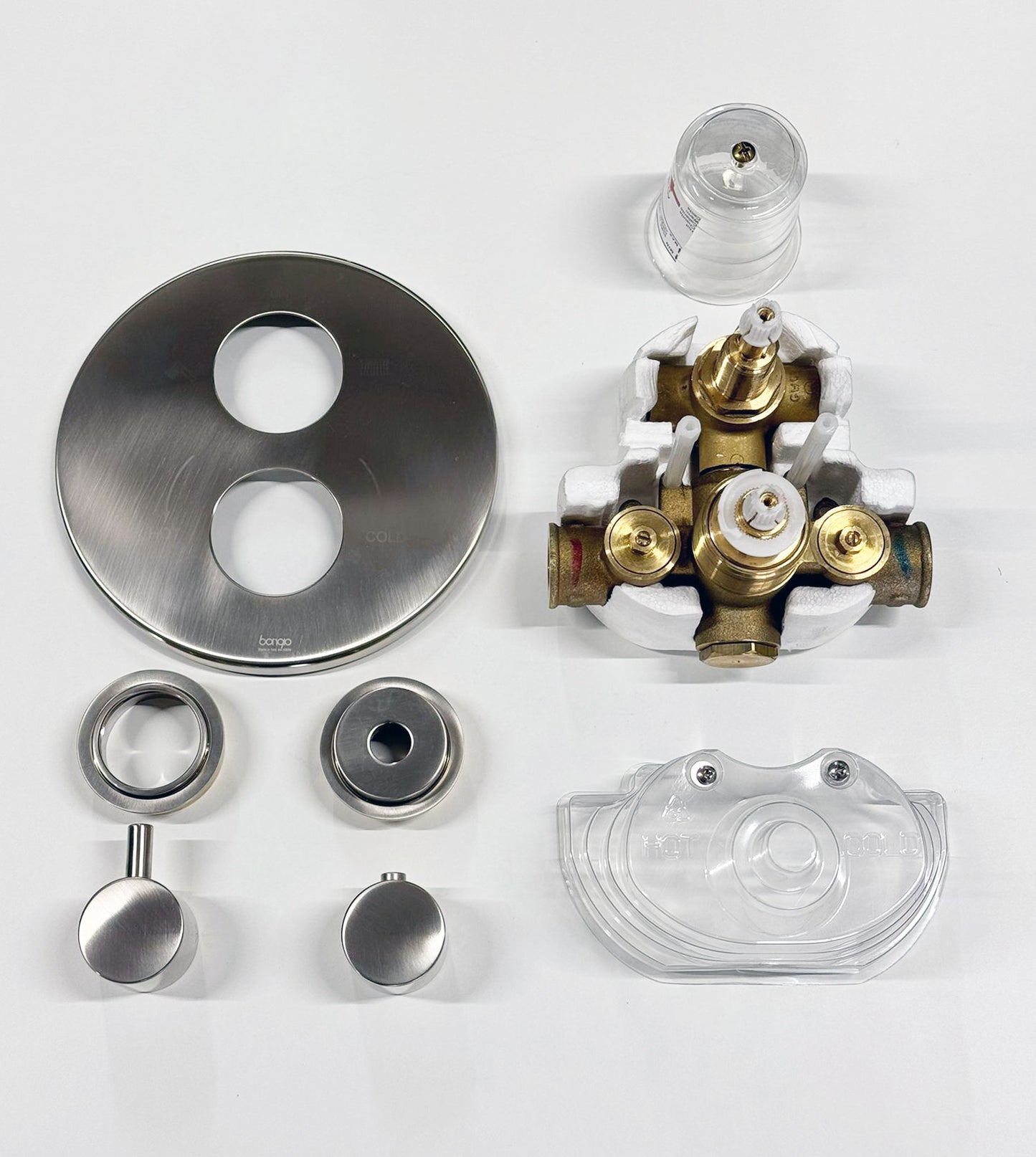 Bongio Squadra Thermostatisch inbouw douchekraan met 2-Weg, Geborsteld mat nikkel