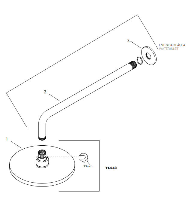 Waterevolution Flow hoofddouche Ø250mm met wandbevestiging mat zwart