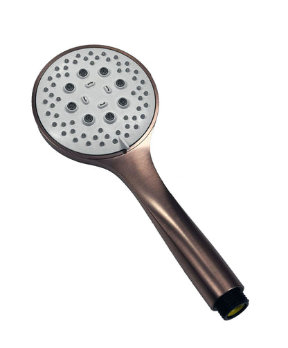 Gessi antikalk handdouche, met wit inzetstuk, 3-stralig, Geborsteld Koper PVD