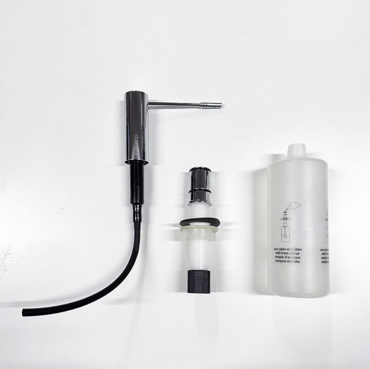 KWC Ono blad zeeppomp met 103 mm uitloop, bovenaan hervulbaar, chroom