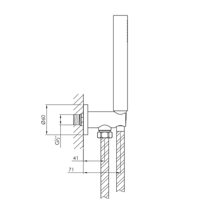 JEE-O Slimline wand handdouche met geïntegreerde houder, brons