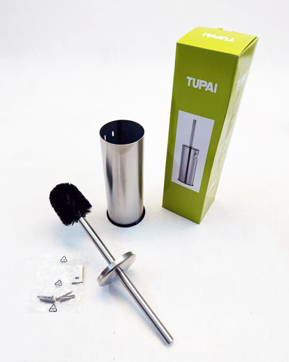Tupai toiletborstel met houder wandmodel Round RVS