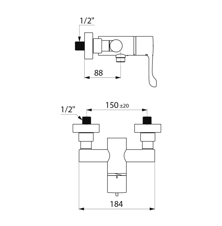 Delabie Securitherm Sequentiële thermostatische douchemengkraan chroom