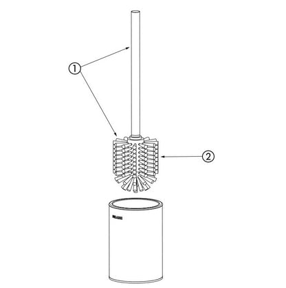 Delabie 4049P toiletborstelhouder staand model, RVS gepolijst