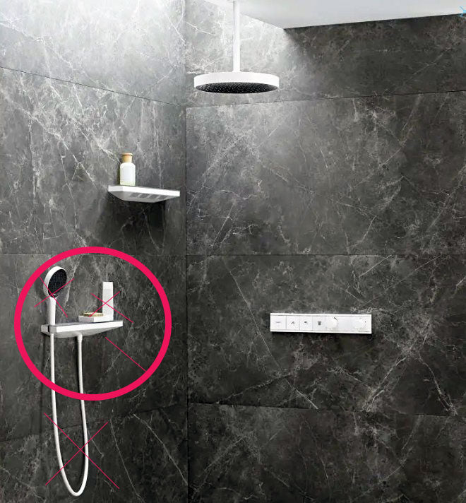 Hansgrohe Fixfit Porter 500 muuraansluiting m. planchet met douchehouder links, mat wit