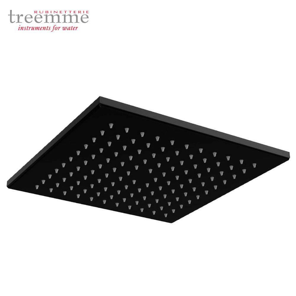 Treemme Shower and thermostatic vierkant hoofddouche 255 mm mat zwart