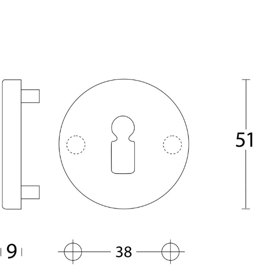 Intersteel rond sleutplaat (aluminium F1 gematteerd)