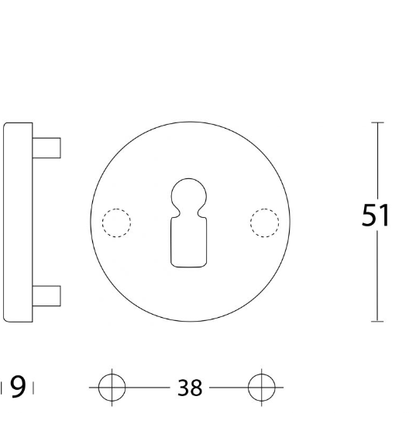 Intersteel rond sleutplaat (aluminium F1 gematteerd)