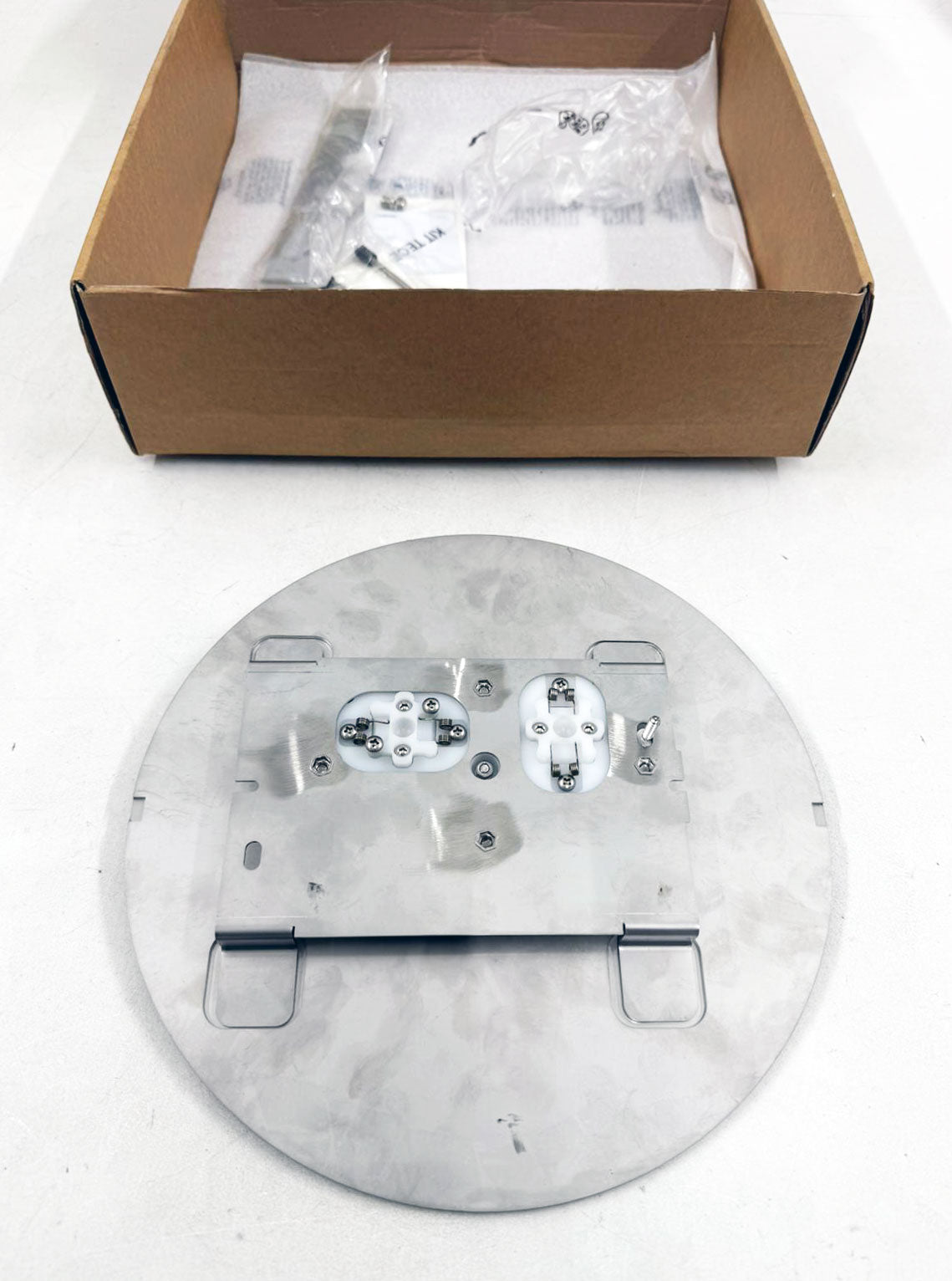 Treemme Rubinetterie design rond bedieningspaneel met 2 ronde drukknoppen ø280 mm RVS