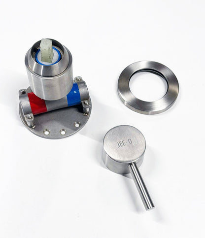 JEE-O Slimline Wand Mengkraan Mixer, klein rozet, Geborsteld RVS