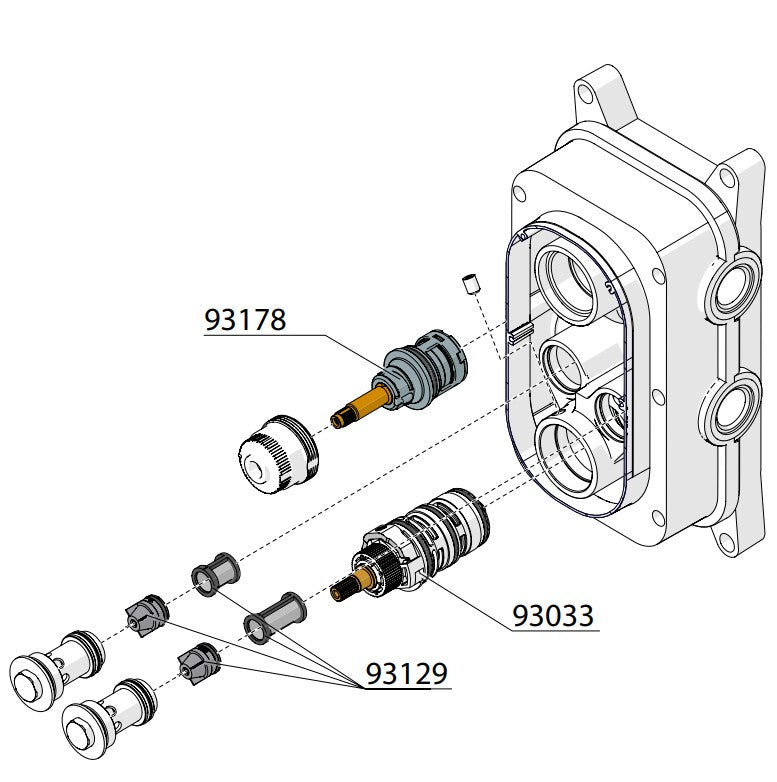 Damixa Silhouet inbouw thermostaat douchekraan inbouw + afbouwdeel met omstel, Staal