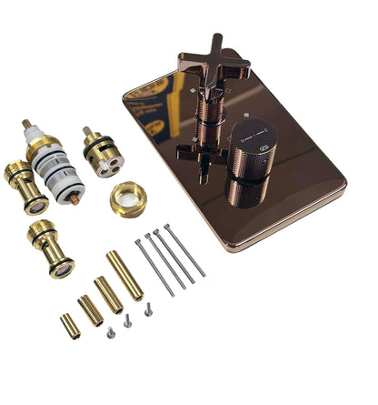 Gessi Incisso X design inbouw douchthermostaat afbouwdelen 3-weg, koper PVD