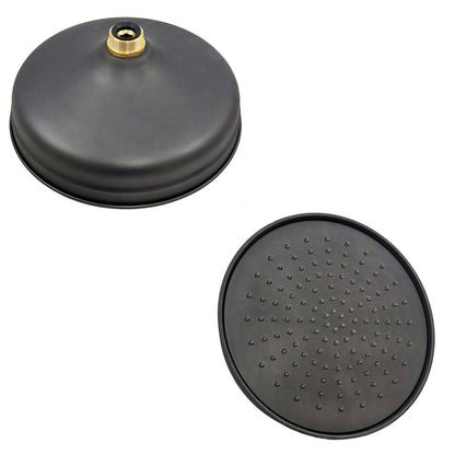 RVB klassieke douchethermostaat set voor wandmontage, handdouche en douchezuil met hoofddouche Ø 214 mm, Donker Brons Mat