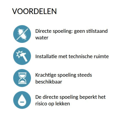 Delabie Tempoflux 1 toiletset met directe spoeling Chroom