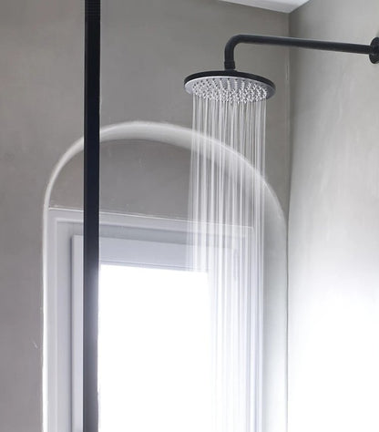 Waterevolution Flow hoofddouche 25 cm met wandbevestiging mat zwart