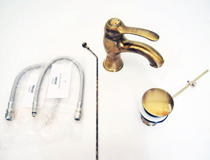 Cristina Art wastafelmengkraan met waste kleur brons