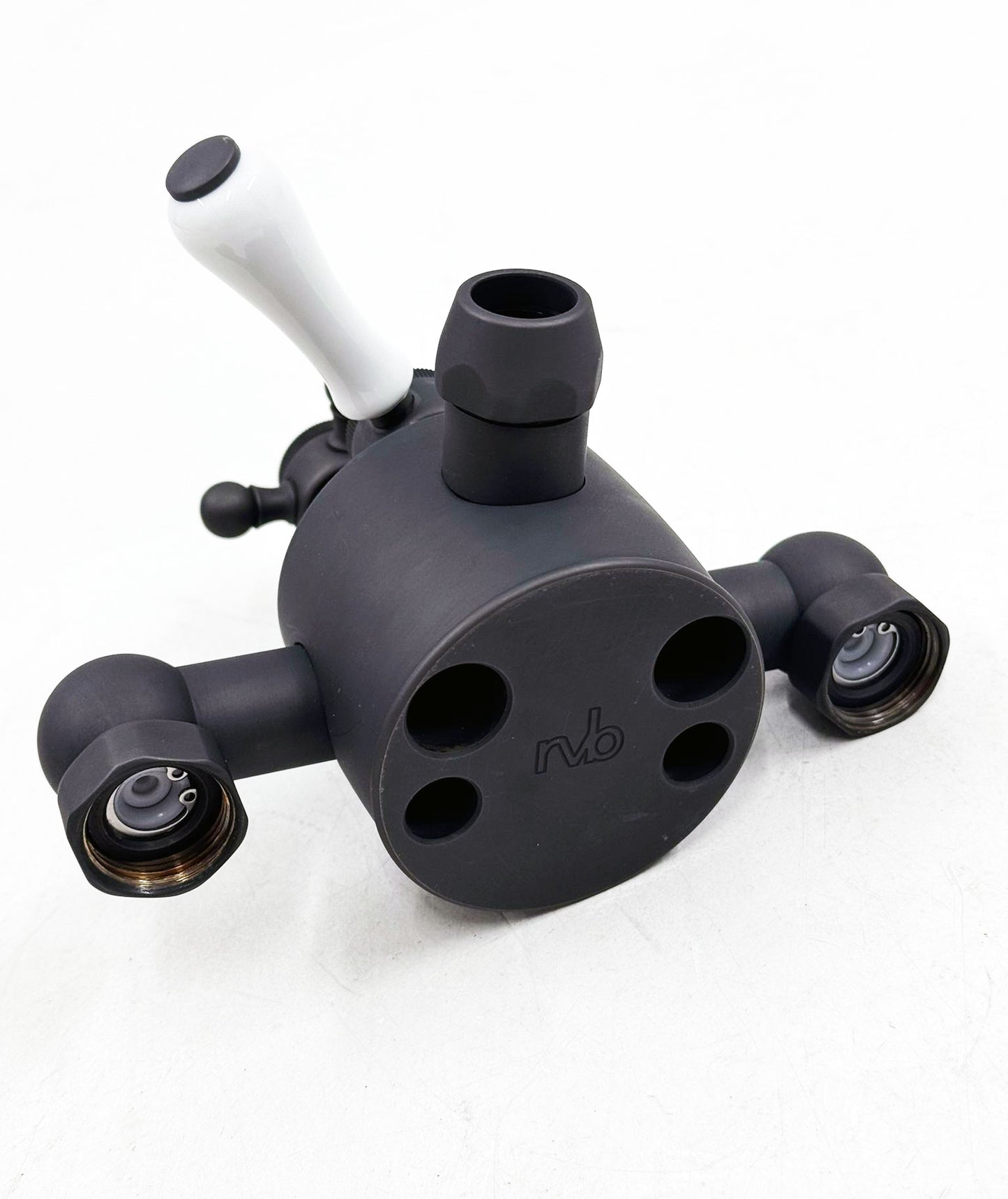 RVB klassieke douchethermostaat set voor wandmontage, handdouche en douchezuil met hoofddouche Ø 214 mm, Donker Brons Mat