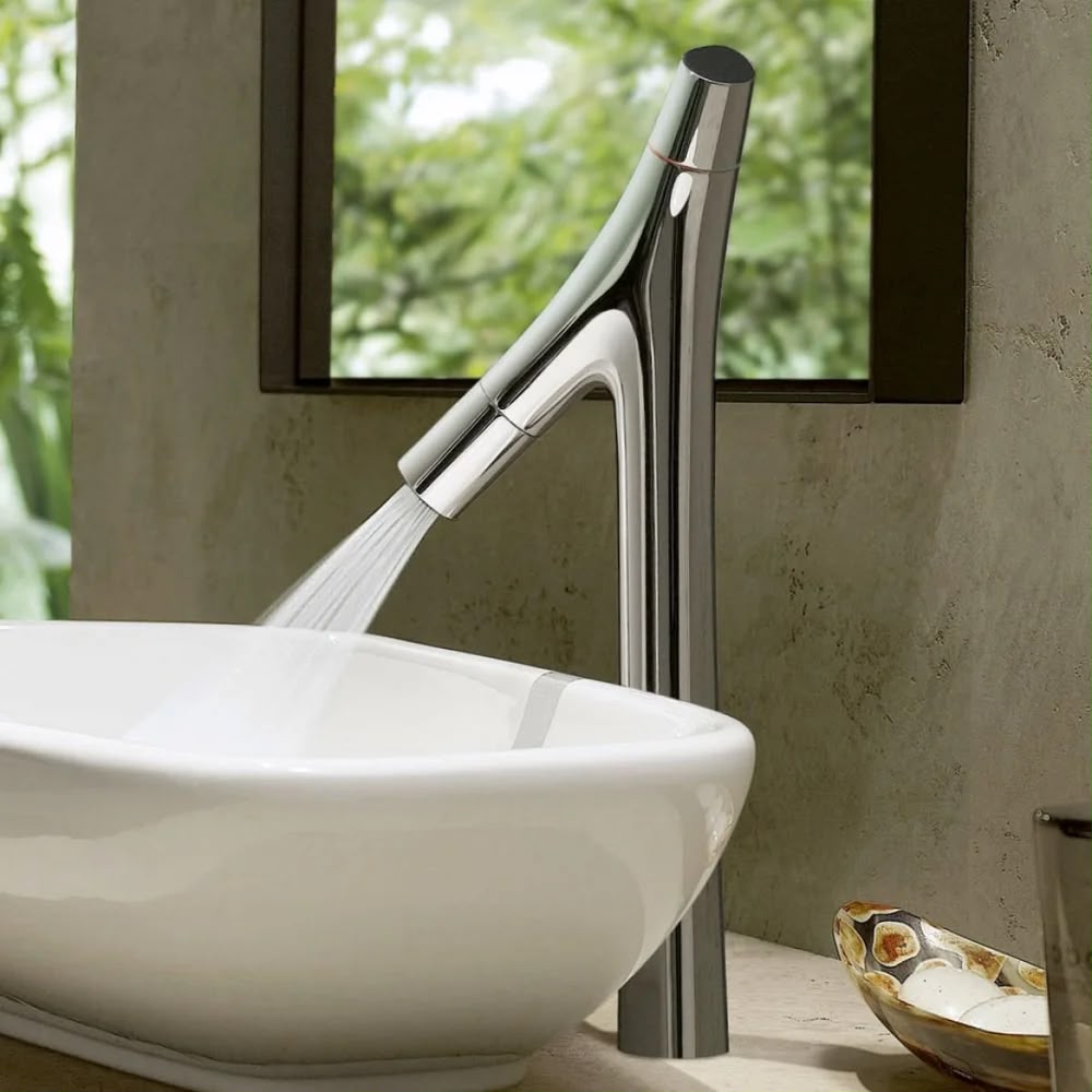 Hansgrohe AXOR Starck Organic 2-greeps-wastafelkraan 240 met verhoogd kraanhuis met EcoSmart, chroom