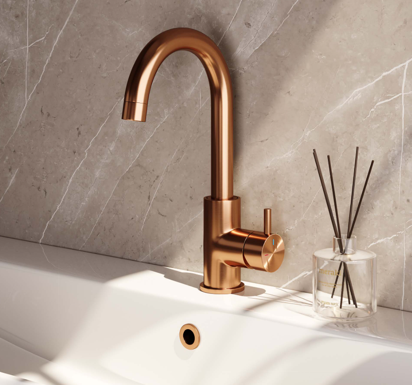 Brauer Copper Edition wastafelkraan hoog Geborsteld Koper PVD