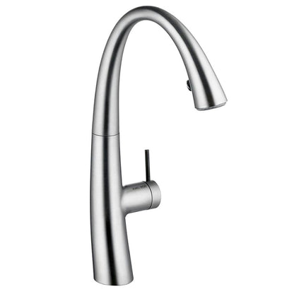 KWC ZOE eengreeps keukenmengkraan met uittrekbare douche, decor staal