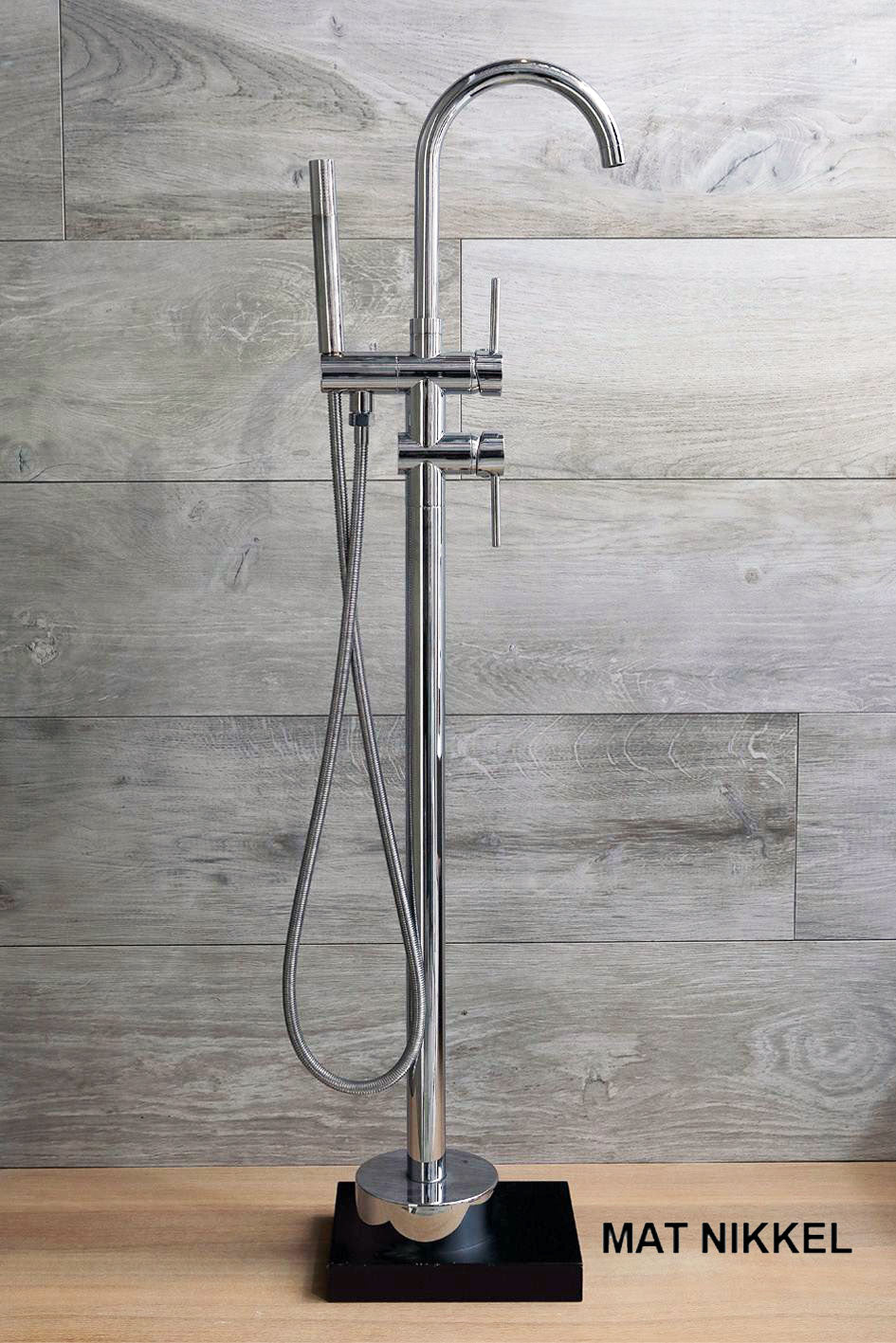 Luca Sanitair Vasca vrijstaande luxe slanke badmengkraan geborsteld mat nikkel