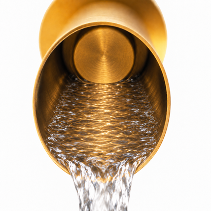 JEE-O Pure 2 gats luxe wand wastafelmengkraan dark gold (mat goud PVD gecoat RVS)