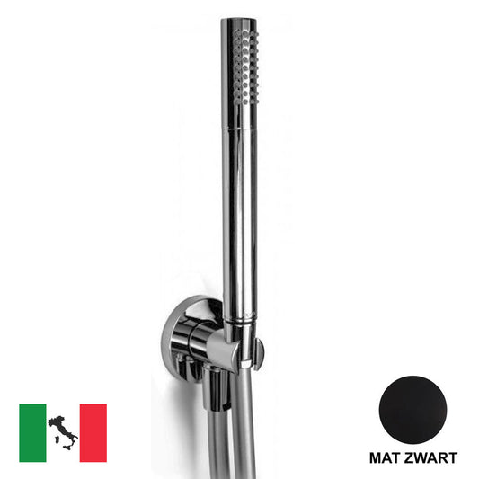 Bongio Squadra 830NE handdouche set met watertoevoer, mat zwart