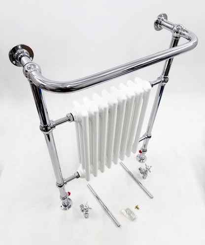 Imperial Malmo 8-balk traditionele radiator – 960 x 665 – chroom/wit – centrale verwarming