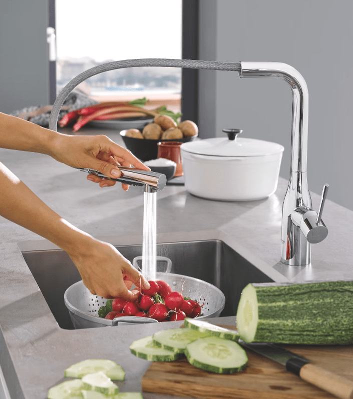 Grohe Essence Foot Control Elektronische eenhendel keukenmengkraan chroom 