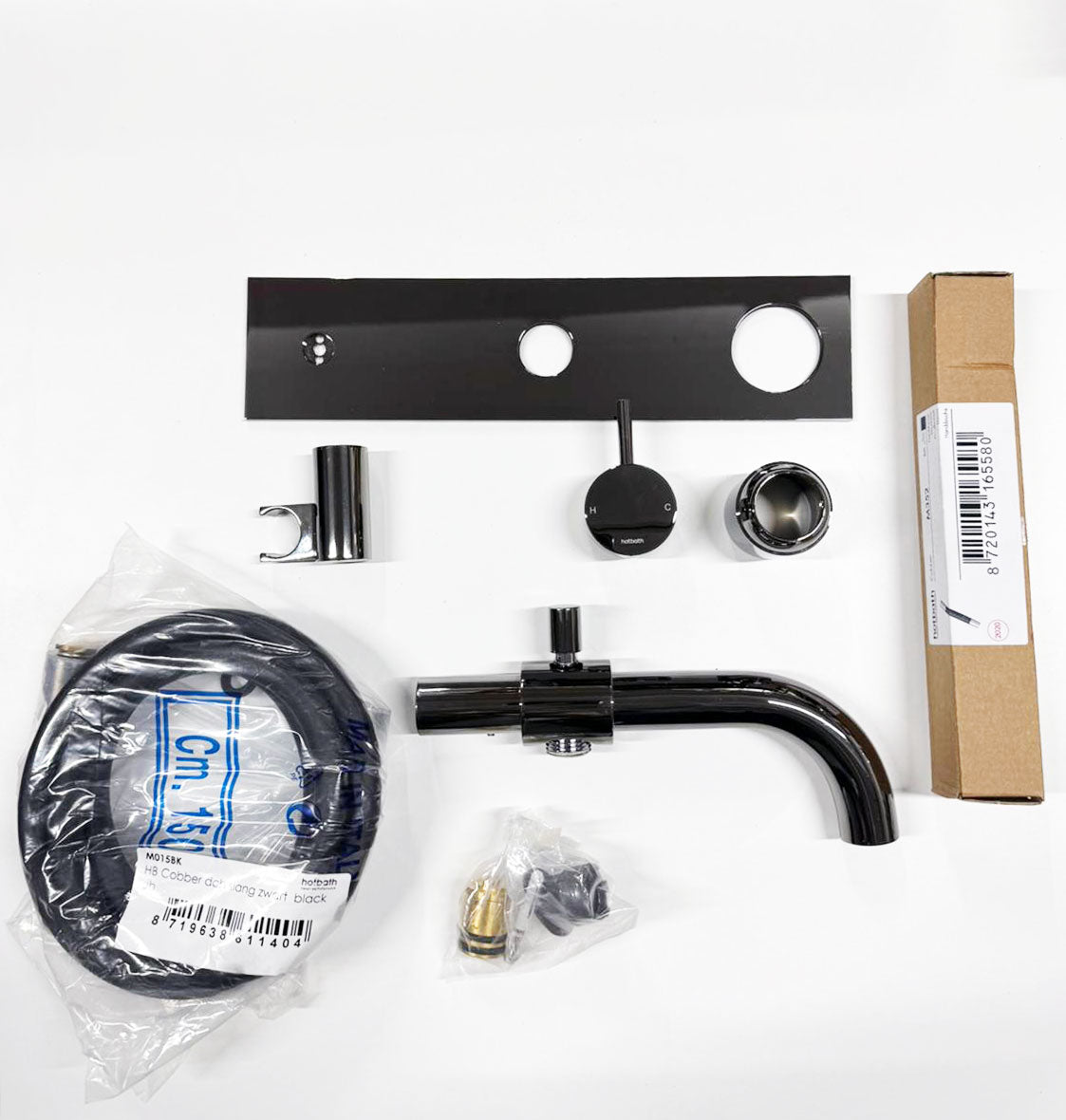 Hotbath Cobber CB026EXT inbouw badmengkraan afbouwdelen, zwart chroom