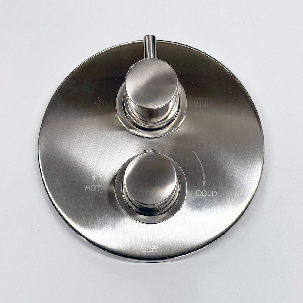 Bongio Squadra Thermostatisch inbouw douchekraan met 2-Weg, Geborsteld mat nikkel