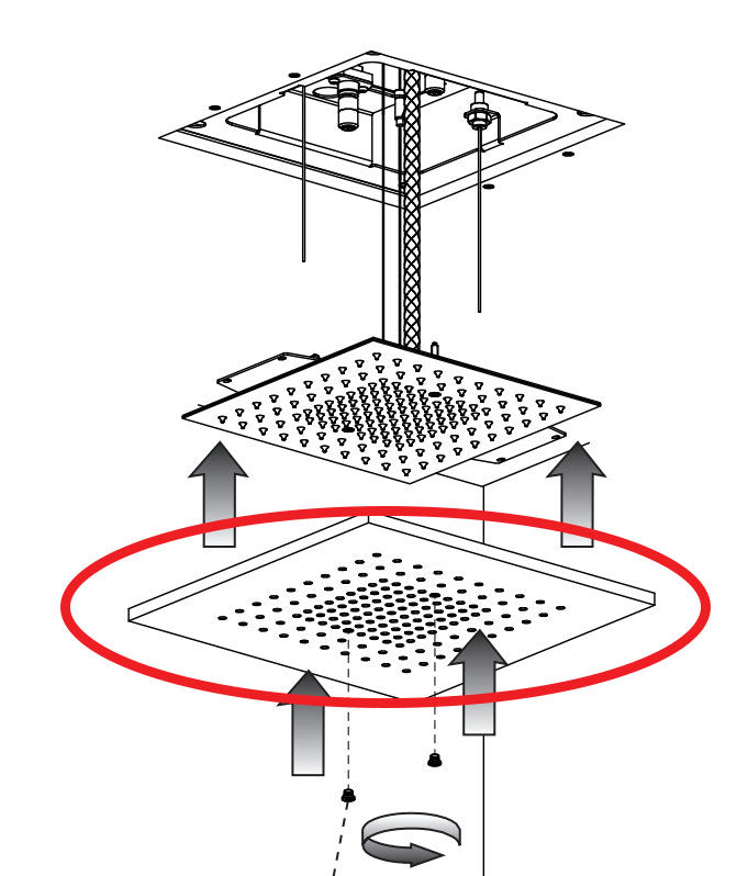 Gessi Afilo vierkant afdekplaat, cover 505x505 mm, mat zwart