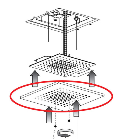 Gessi Afilo vierkant afdekplaat, cover 505x505 mm, mat zwart