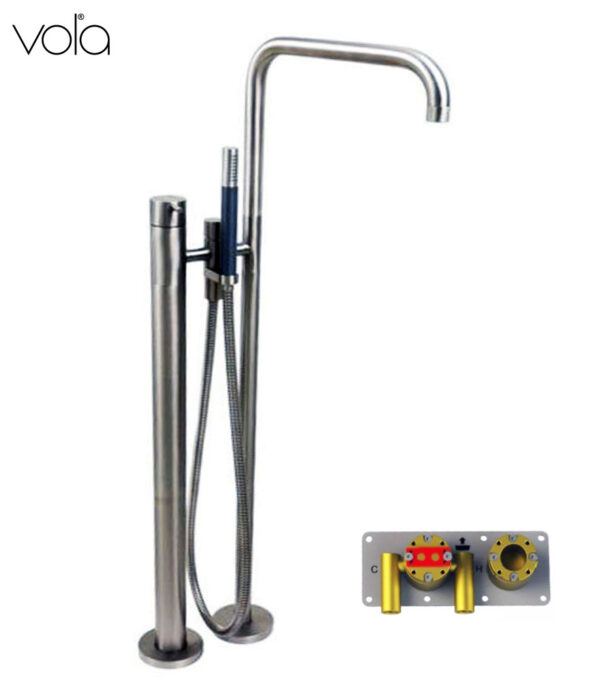 Vola FS1 40 vrijstaande design badmengkraan RVS
